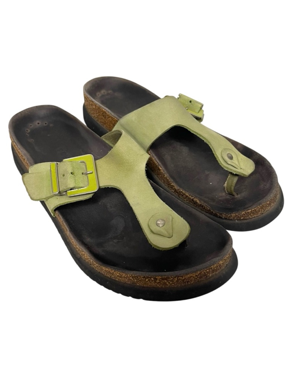 MEPHISTO Leather Thong Cork Sandals 40